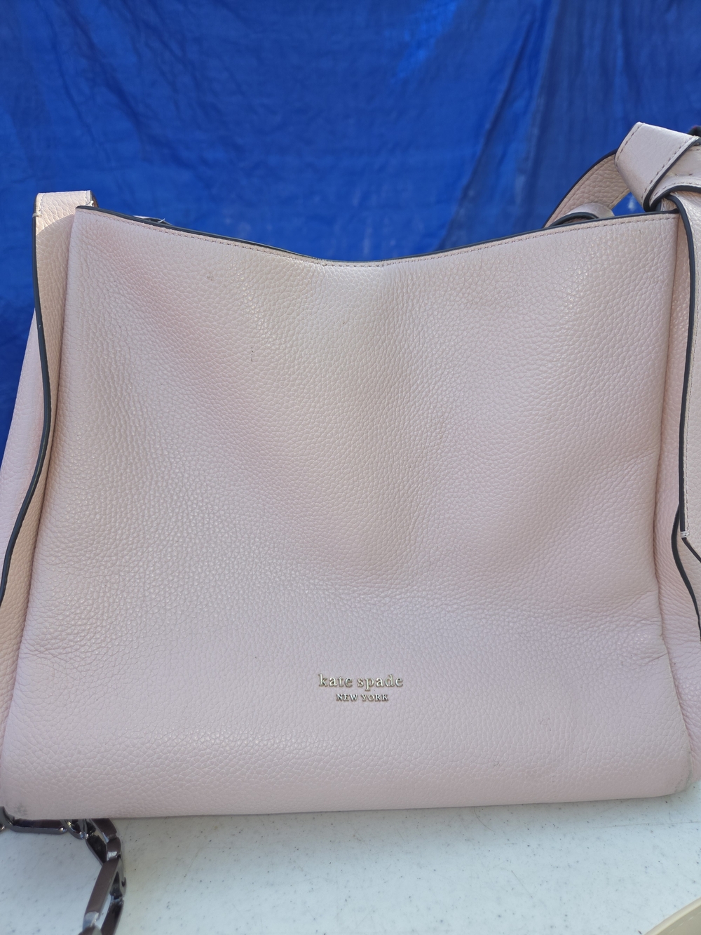 kate spade Pebbled Leather Shoulder Bag in Pale Pink